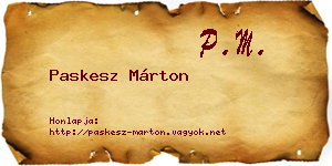 Paskesz Márton névjegykártya