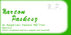 marton paskesz business card